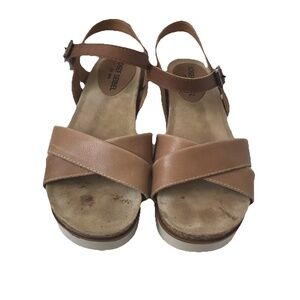 Josef Seibel Womens Size 41 Belluno Leather Sandals Ankle Strap Shoes Tan